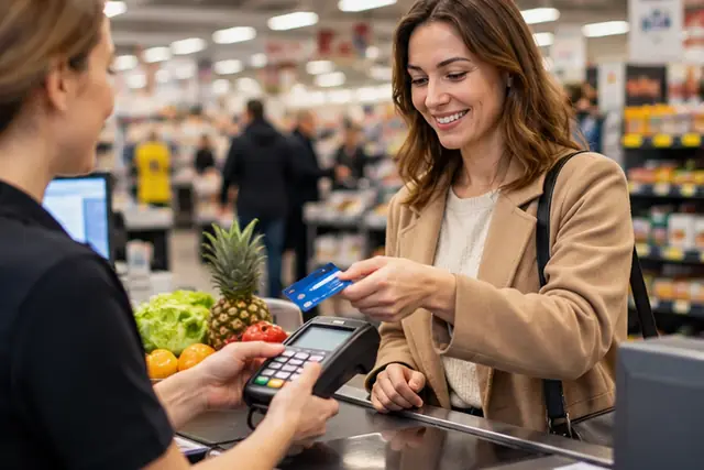 Colis Cdiscount ouvert devant un ordinateur portable et une carte bancaire