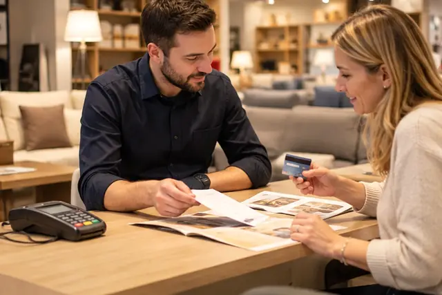 Carte à double marque enseigne et réseau bancaire sur une table