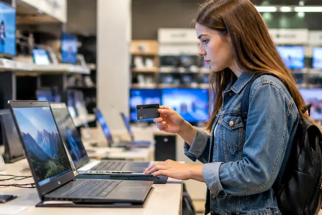 Rayon de literie et de canapés dans un magasin Conforama en Guyane