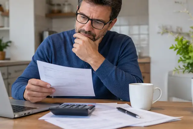 Client signant un contrat de financement à la caisse d’un magasin