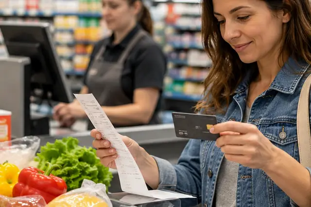 Carte de magasin insérée dans un distributeur de billets pour un retrait