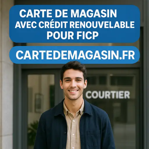 CARTE DE MAGASIN AVEC CRÉDIT RENOUVELABLE POUR FICHÉ FICP 2026 